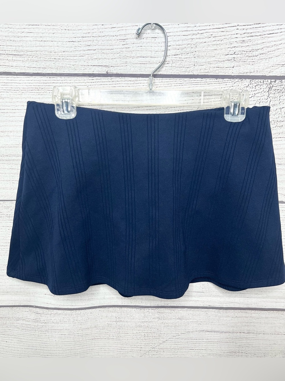 Nautica Navy Blue Textured A-Line Bikini Bottom Swim Skirt Size 12